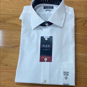 Van Heusen White Dress Shirt Classic Spread Collar